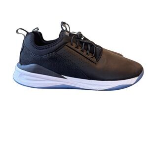 Men's Black Nursing Sneakers with White Sole